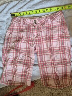 Pink Plaid Capri Shorts